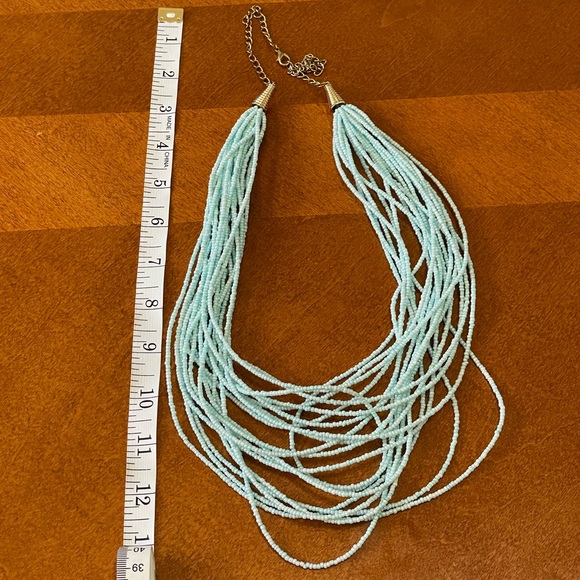 Blue Seed Bead Necklace - Picture 5 of 5